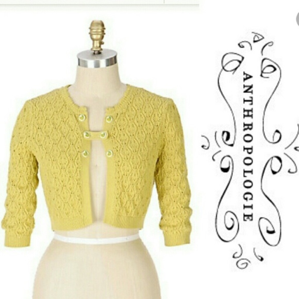 Anthropologie {Guinevere} Lemon Cardigan
